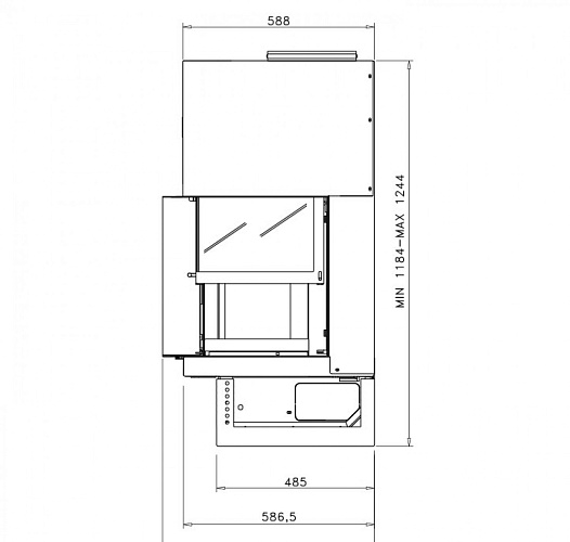 Топка G 45 LD, стекло справа (Rocal)_3